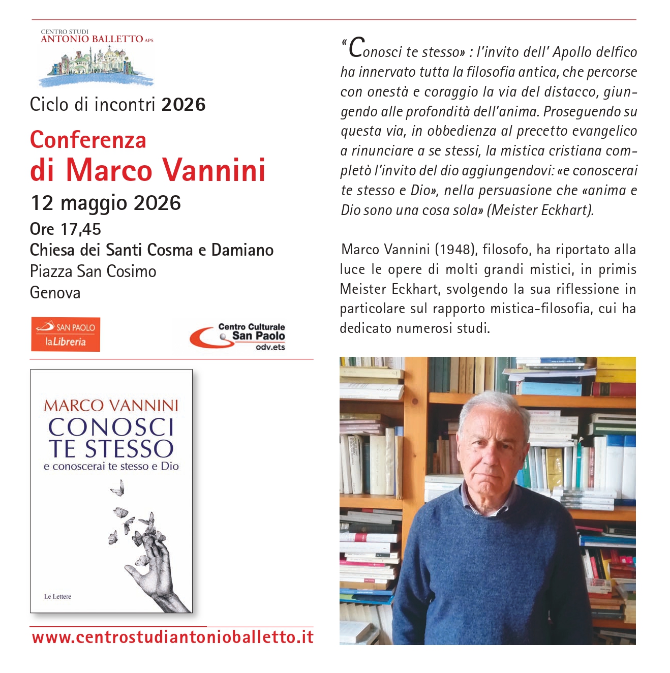 Presentazione del libro “Conosci te stesso” di Marco Vannini